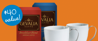 2 FREE Mugs + FREE Shipping When You Buy 2 Boxes of Coffee at Gevalia.com